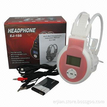 3.5mm Jack Headphones, MP3 with Battery, 32 Ohms Impedance
